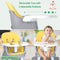 Baby High Chair, Timkos 8 in 1 Convertible Highchair Booster Seat, Building Block Table, Toddler Chair with 5-Point Safety Harness, Removable Tray, Soft PU Cushion (for 7-36 Months Babies)