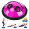 Zealty Half Balance Ball Trainer, Half Yoga Exercise Ball with Resistance Bands and Foot Pump, Balance Trainer for Stability Training, Strength Exercise Fitness, Home Gym Workout Equipment, Red Rose