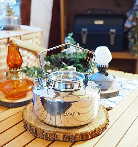 Fire-Maple Antarcti Stainless Steel Kettle | 1.0 Liter Camp Kettle Great for Boiling Water, Tea, Coffee, Freeze-dried Backpacking Meals | Portable for Camping Bushcraft and Travel