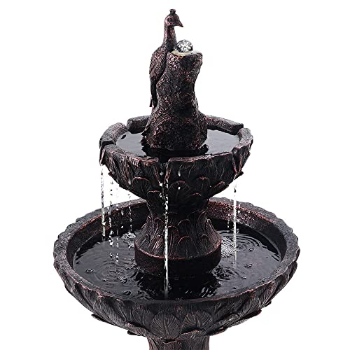 Gardeon Solar Fountain Water Feature Pump Kit Bird Bath Outdoor Indoor Peacock