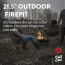 Gas One 22 in Outdoor– Wood Burning Fire Pit with Mesh Lid and Fire Picker – Durable Alloy Steel Fire Pits for Outside – Small Fire Pit for Backyard, Porch, Deck, Camping, BBQ
