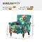 HULALA HOME Modern Wingback Accent Chair with Wood Legs & Removable Cushion, Comfy Upholstered Armchair with Nailhead Trim, Floral Pattern Single Sofa Chair for Living Room Bedroom, Blue