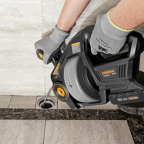 DOMINOX Electric Drain Snake with 2.0Ah Battery and 25FT Plumbing Snakes, Drain Snake Clog Remover for Unclogging Toilet, Sewer, Bathroom, Sink Drain Pipes
