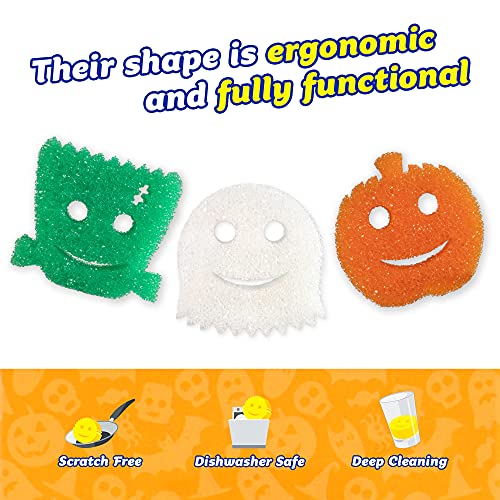 Scrub Daddy Sponge - Halloween - Non-Scratch Scrubbers for Dishes and Home - 3ct