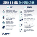 Conair CompleteSteam 1100 Watt Handheld Fabric Garment Steamer, White