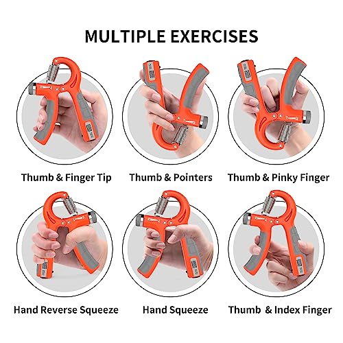 PROIRON Digital Display Hand Grip Strengthener-Orange&Grey