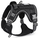 rabbitgoo Tactical Dog Harness No Pull for Large Dogs, Military Dog Vest with Handle & Molle, Easy Control Service Dog Harness for Dogs Training Walking, Adjustable Reflective Pet Harness, Black, L