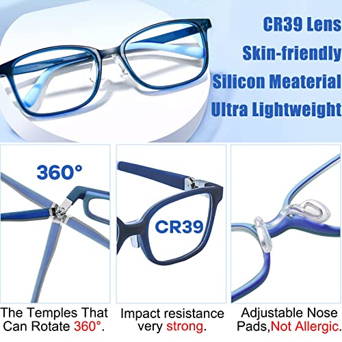 TR90 Kids Blue Light Blocking Computer Glasses Video Gaming Glasses for Children Deep Sleep Eyewear 4-12