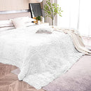 Pawque Luxury Faux Fur Throw Blanket Super Soft Oversized Throw Blankets, 90x90 inches, Decorative Blankets for Sofa Couch Bed Chair Photo Props, Breathable & Washable, Cream