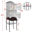 Yaheetech Roof Top Large Flight Parakeet Parrot Bird Cage with Rolling Stand for Parakeets Cockatiels Lovebirds Finches Canaries Budgie Conure Small Parrot Bird Cage Birdcage