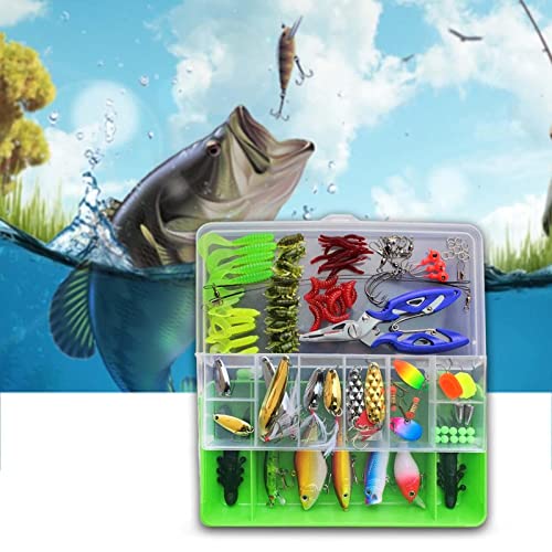 Fishing Lure Tackle Bait Kit Fishing Gear Kit 101Pcs Fishing Tackle Box  with Animated Lure Crankbaits Spinnerbaits Soft Plastic Worms Jigs Topwater  Lures Hooks for Bass Trout Freshwater Saltwater