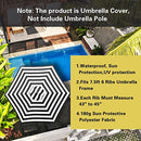 Sunnyglade 7.5Ft 6 Ribs Umbrella Canopy Replacement Patio Top Cover For Market Umbrella (Black and White)