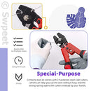 Swpeet 83Pcs Wire Rope Crimping Tool Set, Cable Crimps Up to 2.2mm and Cable Cutter Up to 5/32", 3 Size Aluminum Double Crimping Loop Sleeve, 2 Size Stainless Steel Thimble and Cut Resistant Gloves