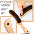 2 Pieces Hat Brush and Cleaning Sponge Set Horse Hair Wood Hat Brush Hat Clean Sponge Polish Felt Brushes Fedora Hat Cleaning Kit for Felt Hat Cowboy Hat Baseball Hat