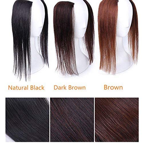 (36cm, Dark Brown) - 2 Pieces Dark Brown Human Hair Clip in Hair Extensions 36cm,Straight Hairpiece about 25g/pc,total 50g