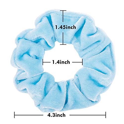 Whaline Hair Scrunchies Velvet Hair Bobble Elastics Hair Bands Soft Hair Ties for Women and Girls Macaron color