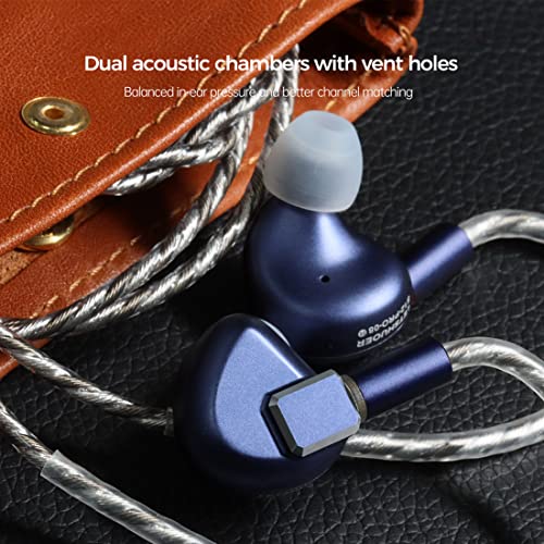 LETSHUOER S12 Pro in Ear Headphones 14.8mm Planar Magnetic Driver IEMs HiFi Earbud with Silver Plated Single Crystal Copper Cable with 2.5mm/3.5mm/4.4mm Headphone Jack (Blue)