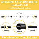 Curtain Rods for Windows 120 to 240, 1 Inch Black Curtain Rod Set, Heavy Duty Drapery Rods with Adjustable Curtain Rods, Outdoor Curtain Rod with Simple End Caps, 120"-240"