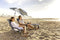Sport-Brella Beach Chair with UPF 50+ Adjustable Umbrella, Grey
