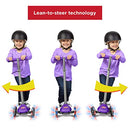 Radio Flyer Lean 'N Glide Scooter with Light Up Wheels Kids Scooter Purple