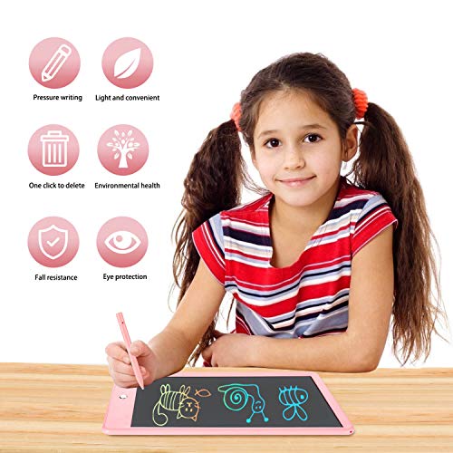 LCD Writing Tablet with Sleeve Case, LFragrant 10 Inch Electronic Graphics Drawing Pads, Drawing Board eWriter, Digital Handwriting Doodle Pad with Memory Lock for Kids Home School Office Red Red 10 Inch