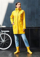 Helly Hansen Women's Standard Moss Hooded Waterproof Windproof Rain Coat, 344 Essential Yellow, X-Large