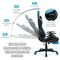 POWERSTONE Massage Gaming Chair Recliner - Racing E-Sports Computer Chair with Footrest Lumbar Support and Headrest Ergonomic Office Chair PU Leather High Back Adjustable Swivel Chair, Blue