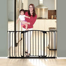 Dreambaby Chelsea Hallway Auto-Close Security Baby Safety Gate - with 9cm & 18cm Extensions - Fits Openings 97.5-133cm Wide & 75cm Tall - Black - Model F790B