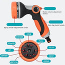 Water Nozzle,Garden Hose Nozzle,Multi Garden Hose Spray Gun,8 Watering Patterns High Pressure Nozzle Sprayer for Watering Lawn,Car Washing,Cleaning,Pets Wash (Black & Orange)