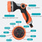 Water Nozzle,Garden Hose Nozzle,Multi Garden Hose Spray Gun,8 Watering Patterns High Pressure Nozzle Sprayer for Watering Lawn,Car Washing,Cleaning,Pets Wash (Black & Orange)