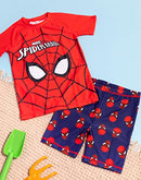 Marvel Spider-Man Swimsuit Boys Kids Two Piece Top Shorts Swim Set 5-6 Years Red