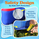 SereneLife Inflatable Bounce House Castle Bouncer - In/Outdoor Portable Jumping Bounce Castle w/Slide, Safety Net - Kids Castle Party Bounce House - Ocean Balls, Air Pump, Carry Bag -SLIB970