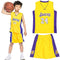 2 Piece Kids Basketball Kit for Teenagers Boys Gifts,Sleeveless Sport Kids Basketball Jersey Shirt,Cool Basketball Kids for 4-14 Years Old Kids, Yellow, 10-12 Years