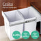 Cefito Rubbish Bin, 20L Twin Kitchen Pull Out Waste Bins Small Dual Under Sink Slide Garbage Trash Dustbin Basket Home Storage Container, with Lids Sliding White