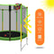 Genki 60 Inch Kids Round Trampoline with Safety Enclosure & Basketball Hoop Outdoor Jumping Toy Gift