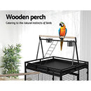 i.Pet Bird Cage 81 x 76 x 173cm Large Guinea Pig Pet Birds Parrot Ferret Cages Aviary Budgie Finch Canary Stand Toys,Black 2 Perch with Wheel + Slide-Out Removable Tray and Top