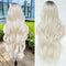 X-TRESS 30 Inch Blonde Lace Front Wigs Pre Plucked Body Wave Ombre Lace Front Wigs For Women with Baby Hair 180 Density 13x4x1 Synthetic Lace Frontal Wig with Dark Roots