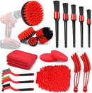 Rainbow-AU18 Pcs Car Cleaning Tools Kit with Car Detailing Brush Set,Auto Detailing Drill Brush Set,Car Cleaning Kit for Cleaning Wheels,Dashboard,Interior,Exterior,Leather, Air Vents, Emblems