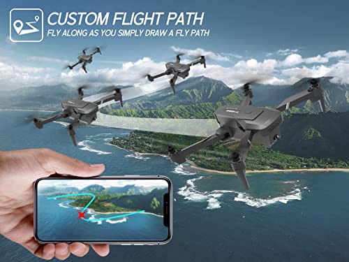 NEHEME Drones with Camera for Adults, NH760 1080P FPV Drone for Kids Beginners, Foldable WIFI RC Quadcopter with 2 Batteries for 32 Min Flight, Carrying Case, Altitude Hold, Gesture Control, Toys Gifts for Boys Girls