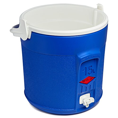 Decor Round Cooler Jug with Tap, 15 Litre Capacity, Blue, 35.7 x 33.5cm (15L)