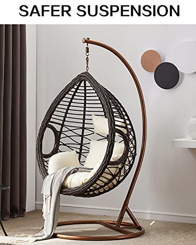 Hammock Chair Ultimate Hanging Kit - Egg Hammock Chair Spring Pin Plug Hardware- 500LB Hammock Chair Hanging kit for Hanging Basket Chairs Hammock and Porch Swings Brown