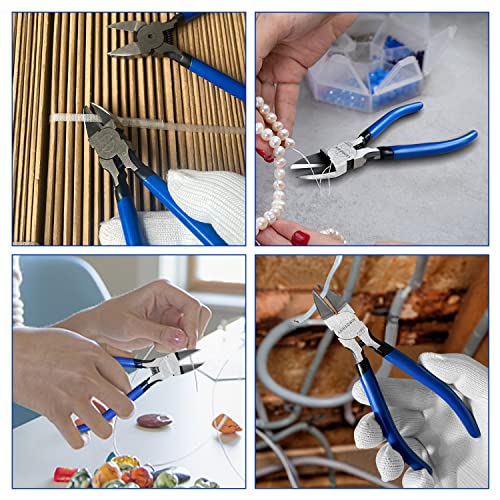 Wire Cutters 10 Pack, KAIHAOWIN 6 inch Dikes Small Wire Cutters Flush Cutters Wire Snips Clippers Diagonal Cutters Side Cutters Cutting Pliers for Crafting