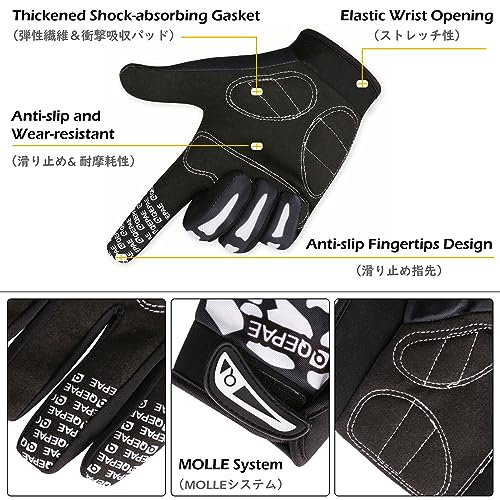 Triwonder Cycling Gloves Mountain Road Biking Riding Gloves Breathable Wear-Resisting Shock-Absorbing for Men and Women (Black - Full Finger, S)