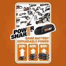 WORX WG261 20V Power Share 22" Cordless Hedge Trimmer (Battery & Charger Included)