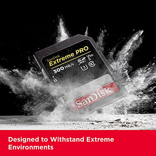 SanDisk 256GB Extreme PRO SDXC UHS-II Memory Card - C10, U3, V90, 8K, 4K, Full HD Video, SD Card - SDSDXDK-256G-GN4IN, Dark Gray/Black