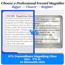 NZQXJXZ 5X Rechargeable Hands-Free Magnifying Glass 43 Bright LED, Magnifying Glass for Reading Neck Wear, Large Page Magnifier for Seniors for Newspaper, Sewing, Cross Stitch, Small Prints