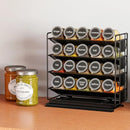 Spice Rack with 20 Jars,Metal Pull Out Spice Cabinet Storage Shelf 4 Tier Slide Seasoning Organizer Kitchen Storage Rack for Cabinet,Countertop,Pantry,Cupboard (Left Facing)