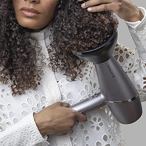 Remington Proluxe YOU Adaptive Hair Dryer, AC9800AU, 2400W (AU Plug), Personalises Heat To Your Hair, Diamond Infused Ceramic for Even Heat Distribution, Includes 2 Concentrators & Diffuser, Silver