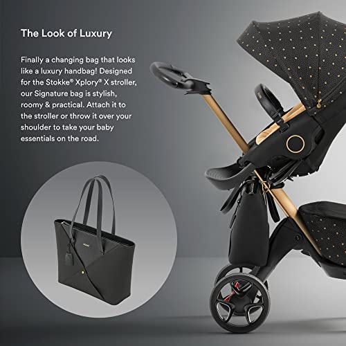 Stokke Xplory X Changing Bag, Signature - Looks Like a Luxury Handbag - Includes Foldable Changing Mat - Water Repellent, Easy to Clean, Signature