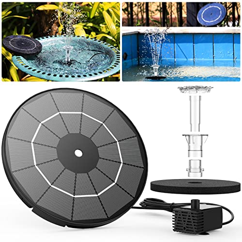 AISITIN 3.5W DIY Solar Fountain Pump for Water Feature Outdoor Solar Bird Bath Fountain with Multiple Nozzles for Garden, Ponds, Fish Tank and Aquarium